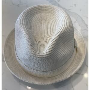 Bailey of Hollywood Ivory Straw Fedora Hat XXL 24” Inner Circumference Size